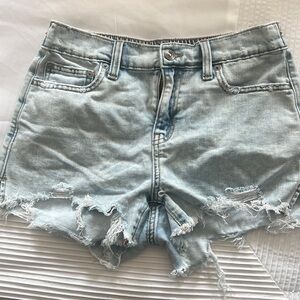 Aerie light wash denim shorts